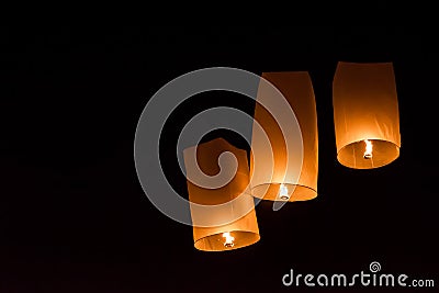 Yeepeng Firework Festival in Chiangmai, Thailand Stock Photo