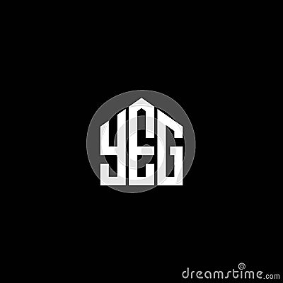 YEG letter logo design on BLACK background. YEG creative initials letter logo concept. YEG letter design.YEG letter logo design on Vector Illustration
