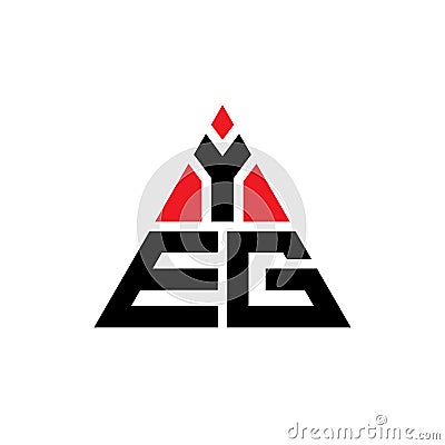 YEG triangle letter logo design with triangle shape. YEG triangle logo design monogram. YEG triangle vector logo template with red Vector Illustration