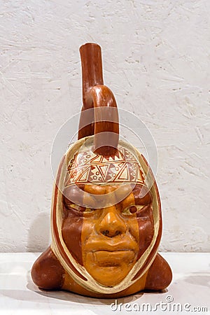 Ancient Peruvian ceramic vessel Editorial Stock Photo