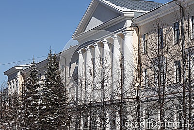 Mikheev Institute of Metal Physics of the Ural Branch of the Russian Academy of Sciences in sunny winter day Editorial Stock Photo