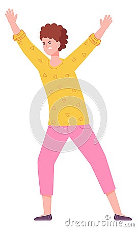 Yelling angry woman. Arguing person. Shouting character Vector Illustration