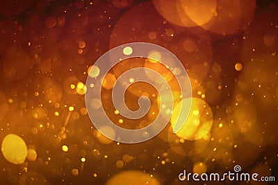 Yellow abstract background with bokeh defocused lights Stock Photo