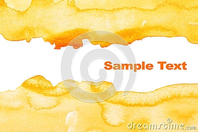 Yellow abstract watercolor background Stock Photo