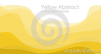 Yellow abstract wavy transition. Light dark gradient yellow wave cloud, desert, tulle, sunset. Blonde hair. Gradual change. Light Vector Illustration