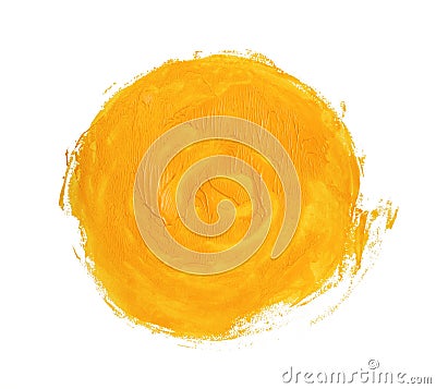Yellow acrylic circle Stock Photo