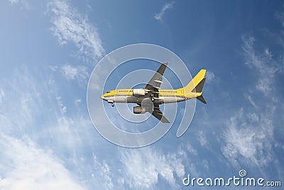 Yellow aeroplane Stock Photo