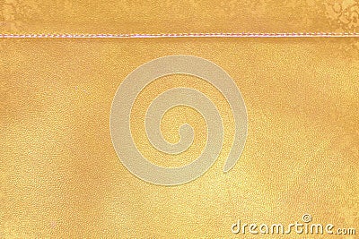 Yellow aged old shabby leather with seam pattern Stock Photo