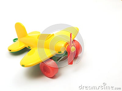 Yellow airplane Stock Photo