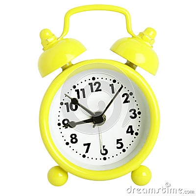 Yellow alarm clock Stock Photo