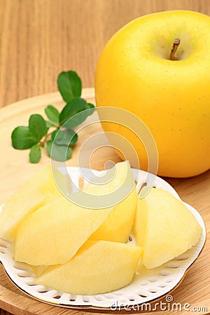 Yellow apple Stock Photo