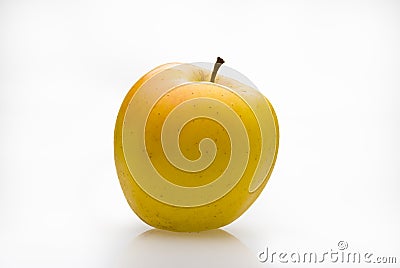 Yellow apple with graft Stock Photo