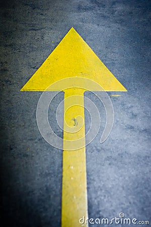 Yellow arrow Stock Photo