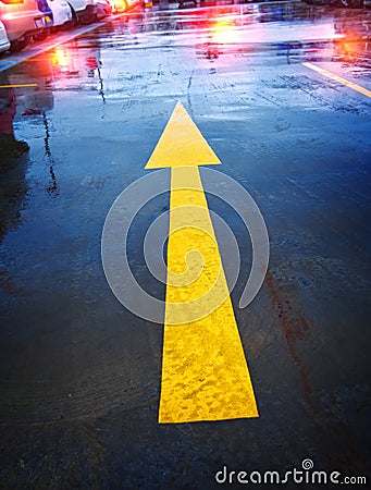 Yellow Arrow Stock Photo