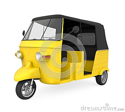 Yellow Auto Rickshaw Stock Photo