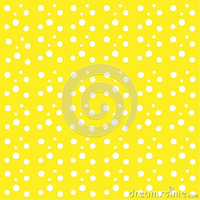 Yellow background white drops balls circles abstract pattern Vector Illustration