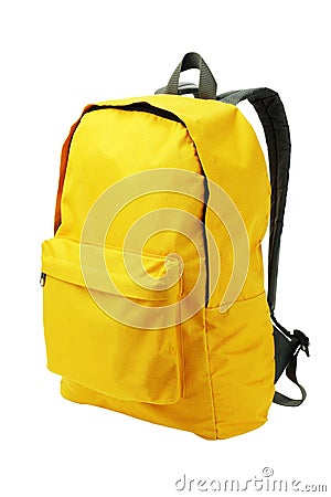 Yellow Backpack Stock Photo