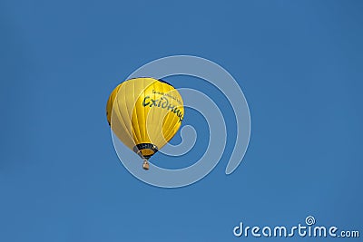 Yellow balloon in blue sky in Schodnica, Ukraine Editorial Stock Photo