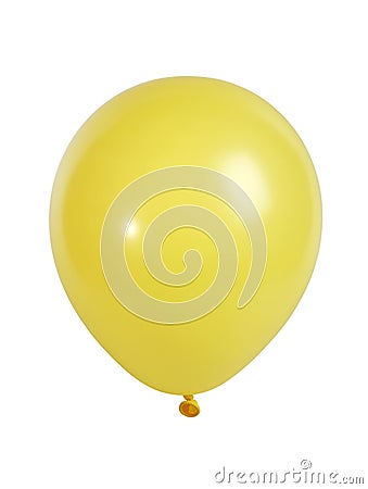 Yellow balloon isolated on white Stock Photo