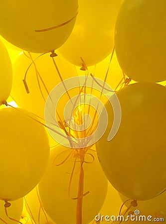 Yellow Balloons Stock Photo