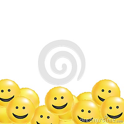 Yellow balloons smile background Vector Illustration