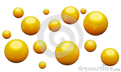 Yellow balls. Circle shape isolated on transparent png background Stock Photo