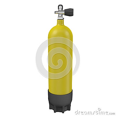 Yellow balon for diving on an isolated white background. 3d illustration Cartoon Illustration