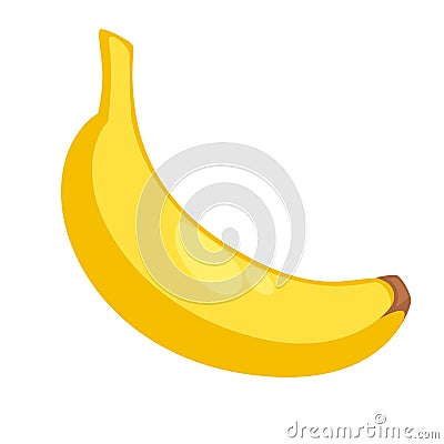 Yellow banana in peel Vector Illustration