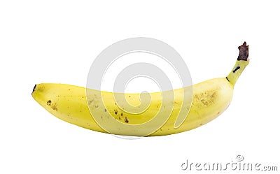 Yellow banana on a white background - side view Stock Photo