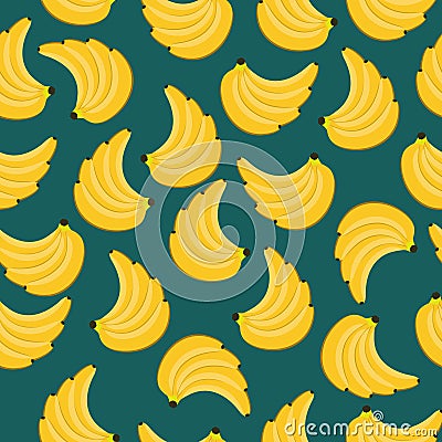 Yellow bananas branches seamless pattern Vector Illustration