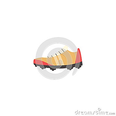 Yellow baseball shoes with spikes flat style, vector illustration Vector Illustration