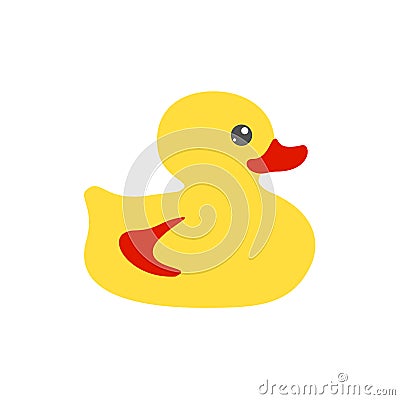 Yellow bath flat duck Vector Illustration