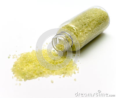 Yellow Bath Salts Stock Photo