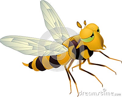 Yellow bee Vector Illustration