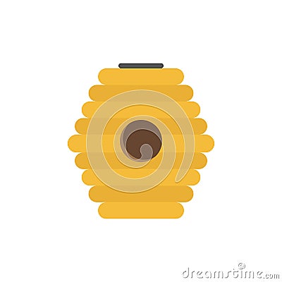 Yellow bee hive in cartoon style. Nest of bees or wasps vector ilustration Vector Illustration