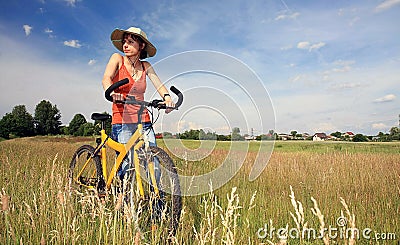 Yellow bicycle Stock Photo