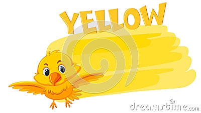 A yellow bird and painting color Vector Illustration