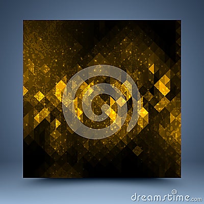 Gold, black vector grunge abstract background Vector Illustration