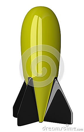 Yellow and black aerial bomb Stock Photo