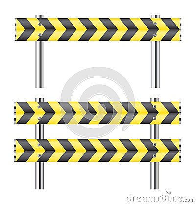 Yellow and black construction barricade Vector Illustration