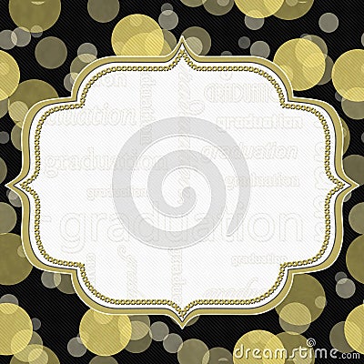 Yellow and Black Graduation Polka Dot Frame Background Stock Photo