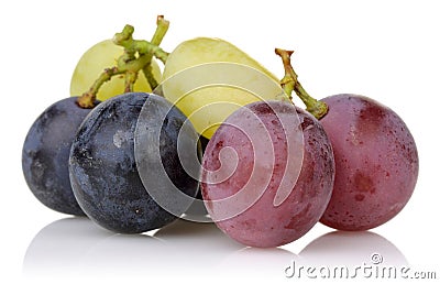 Yellow, Black and pink grapes Stock Photo