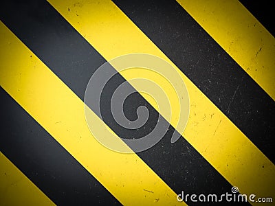 Yellow black striped hazard warning background Stock Photo