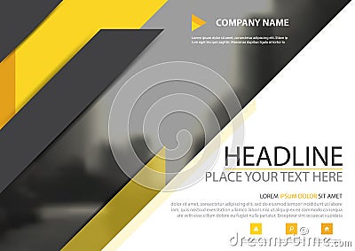 Yellow black triangle business brochure flyer cover vector design, Leaflet advertising abstract background, Modern poster magazine Vector Illustration