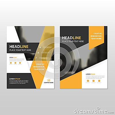 Yellow black Vector annual report Leaflet Brochure Flyer template design, book cover layout design, abstract business presentation Vector Illustration