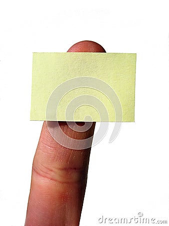 Yellow blank notecard Stock Photo