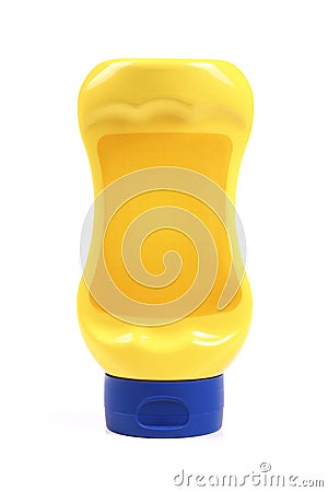 Yellow blank product bottle Stock Photo