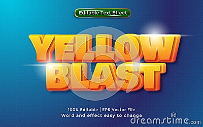 Yellow blast editable text effect Vector Illustration