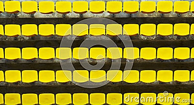 Yellow Bleacher Seats Stock Photo