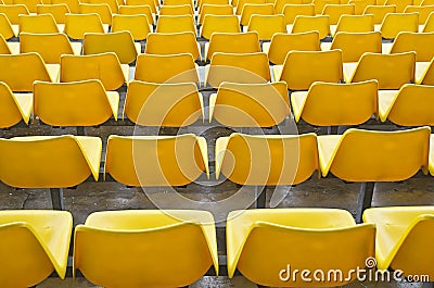 Yellow Bleacher Seats Stock Photo